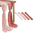 thumbnail image 1 of Lsupdaol 4 Pcs Cheesecloth Gauze Table Runners Boho Wedding Decor Rustic Sheer Runner for Wedding Table Bridal Shower Birthday Party Decorations(Gradient Pink,4 Pcs), 1 of 6