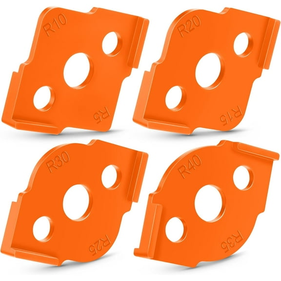 Lsupdaol 4 Pcs Router Corner jig Radius Template 8 Radius Angle Corner Routing Rounded Bit Templates Hardness ABS CNC Quick Jig for Woodworking(Orange)