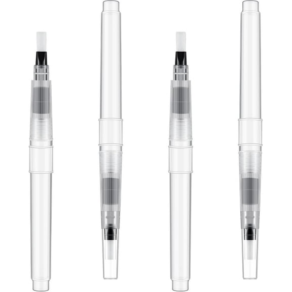 Lsupdaol 4 Pieces Pencil Style Envelope Moistener, Stamp Moistener with Nylon Brush Head Mailing Letter Sealer Envelope Licker for Office Classroom, Clear