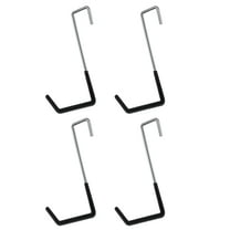 Lsupdaol 4 Pieces Rafter Hanger Hook Heavy Duty Large S Hooks Bicycle Hook Vinyl Coated S Hooks Galvanized Steel for Ladder Bike Hangers Sports Equipment Garage Storage Organizer (Black)