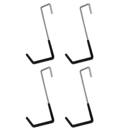 Lsupdaol 4 Pieces Rafter Hanger Hook Heavy Duty Large S Hooks Bicycle Hook Vinyl Coated S Hooks Galvanized Steel for Ladder Bike Hangers Sports Equipment Garage Storage Organizer (Black)