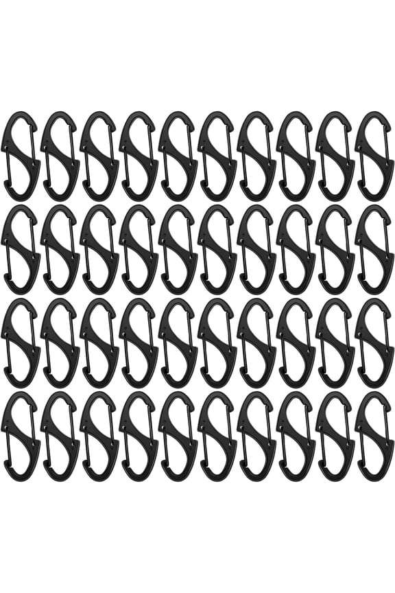 40 Pcs Small Carabiner Clips 1.6 Inch Double Sided Gate Snap Hooks Key Clips for Keychains Accessories Camping Fishing Hiking(Black)