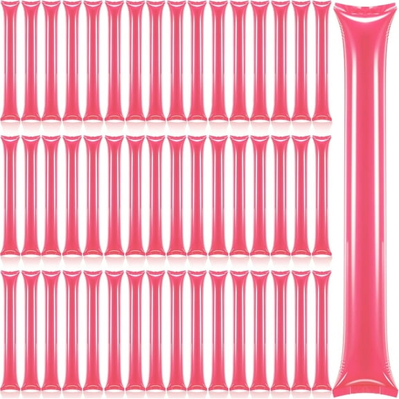 Lsupdaol 48 Pcs Christmas Thunder Stick Team Spirit Boom Stick Cheering Stick Plastic Cheerleading Spirit Stick Clapper Inflatable Noise Maker Sports Supply(Pink)