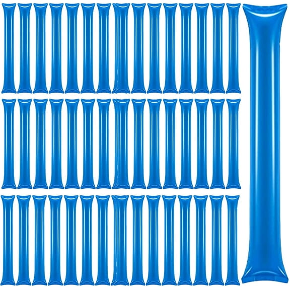 Lsupdaol 48 Pcs Christmas Thunder Stick Team Spirit Boom Stick Cheering Stick Plastic Cheerleading Spirit Stick Clapper Inflatable Noise Maker Sports Supply(Blue)