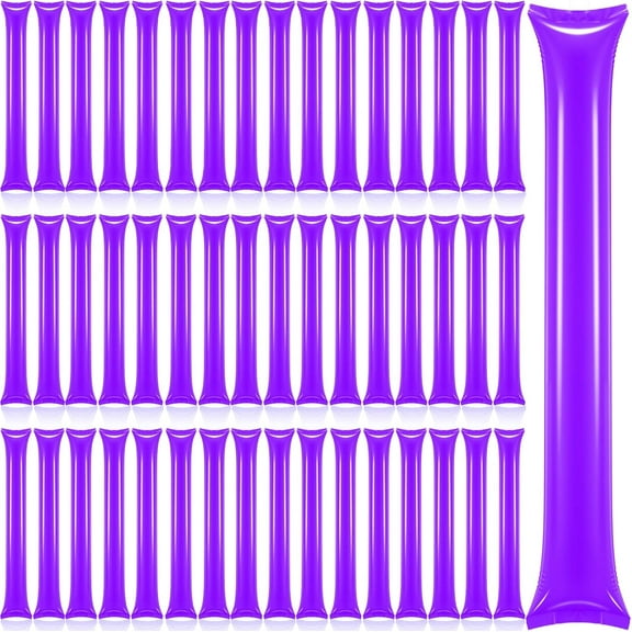 Lsupdaol 48 Pcs Christmas Thunder Stick Team Spirit Boom Stick Cheering Stick Plastic Cheerleading Spirit Stick Clapper Inflatable Noise Maker Sports Supply(Purple)