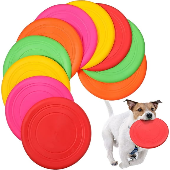 Lsupdaol 5 Pack Dog Flying Disc Silicone Puppy Flyer Toy Soft Dog Floating Saucer Indestructible React Faster Training Interactive Toys for Small Medium Puppy Outdoor Sport, 5 Colors