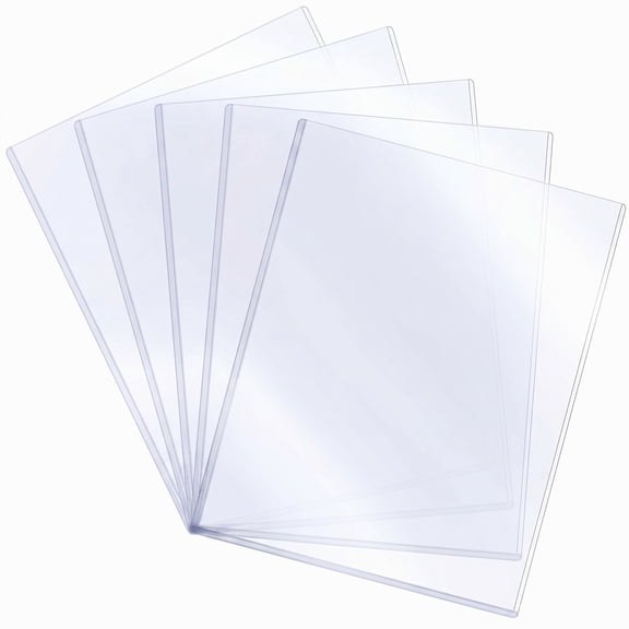 Lsupdaol 5 Pcs 8 1/2" x 11" Rigid Print Protectors Clear Rigid Sleeve Plastic Paper Page Protectors Clear Sheet Cover Photo Plastic Sleeve Hard Document Holder Birth Certificate Cover