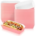 thumbnail image 1 of Lsupdaol 50 Pcs 7" Paper Hot Dog Trays Disposable Paper Food Nacho Boats Hot Dog Holders food Plates Disposable Serving Trays for Carnivals, Parties, Dinner, Cookouts(Pink), 1 of 6