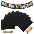 thumbnail image 1 of Lsupdaol 50 Pcs Paper Photo Frames 4x6 Black Picture Frame with 100 Clip 10 String Kit DIY Hanging Cardboard Photo Holder Back to School Wall Decor Wedding Home, 1 of 5