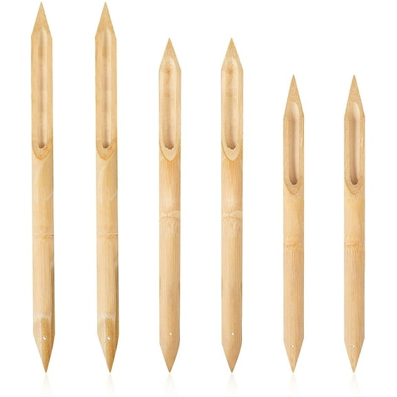 Lsupdaol 6 Pcs Bamboo Reed Pens Double Head Pottery Supplies Wooden Pens Polymer Clay Tools Pottery Ceramic Shaping Tools for DIY Ceramics Clay Sculpture, Small, Medium, Large
