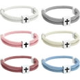thumbnail image 1 of Lsupdaol 6 Pcs Braided Cross Bracelet Adjustable Rope Jesus Bracelet Christian Religious Gift for Men Women WWJD Wristband Metal Knot, 1 of 11