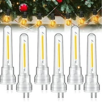 Lsupdaol 6 Pcs S14 Bulbs for Outdoor String Lights 1.5 W LED String Light Bulbs with 2 Prongs 2700k 120v Waterproof S14 LED Replacement Accessories for Outdoor Patio, Warm White (White)