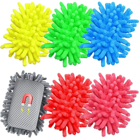 Lsupdaol 6 Pieces Dry Erase Erasers Magnetic Whiteboard Eraser Washable Microfiber Shag Eraser for Classroom, Home and Office Use (Multi Colors)