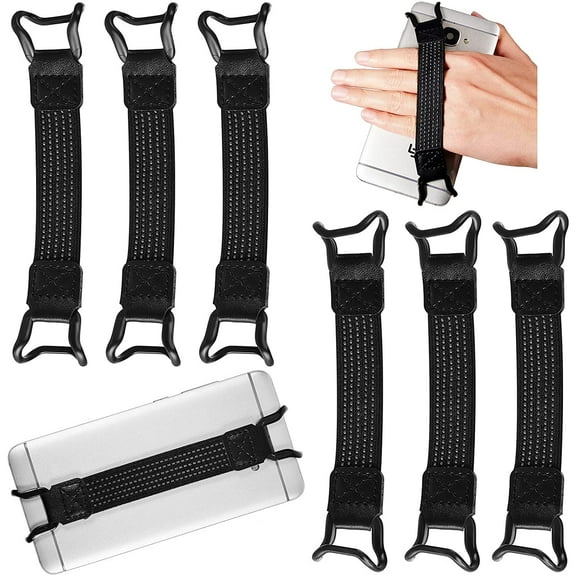 Lsupdaol 6 Pieces Mobile Phone Security Hand Strap Holder for 5.2-7.5 Inch Smartphones, Security Hand Grip Phone Accessory Universal Drop Prevention Elastic Bundle Grip Belt