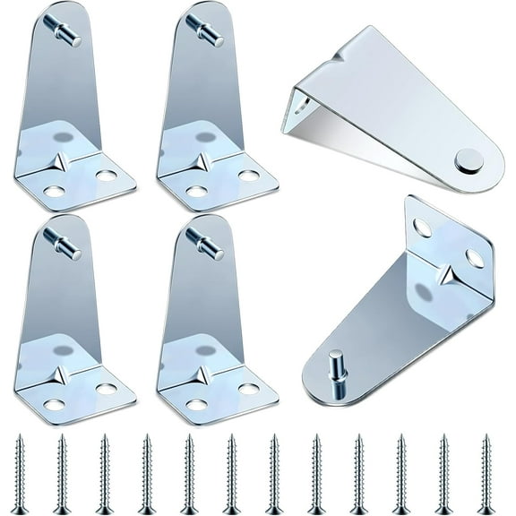 Lsupdaol 8 Set Metal Hold Down Brackets 1.8 inch Silver Blinds Holder Replacements Horizontal Blind Brackets with Screws for Horizontal Shades Window Doors Home Accessories