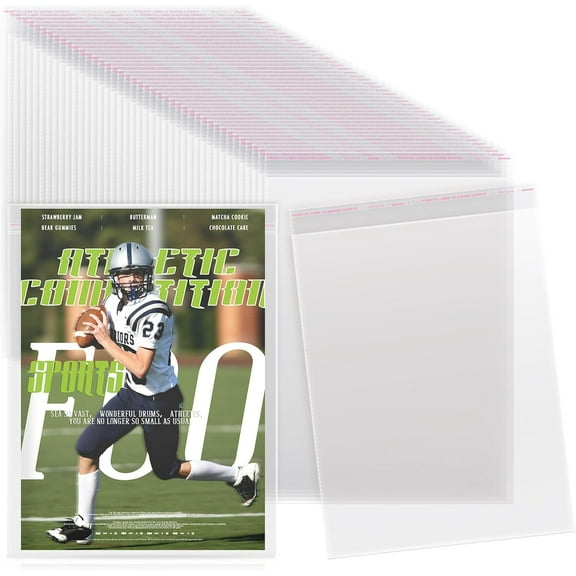 Lsupdaol 80 Pcs Magazine Protectors For Collectors Clear Plastic Magazine Sleeves 9.25 X 11.42 Inch Comic Book Size Cellophane Bags Resealable Protective Storage Display For Guides Documents Photos
