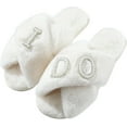 thumbnail image 1 of Lsupdaol Bride Slippers I Do Slippers Women's Wedding Shoes for Bride Plush Furry Warm White Open Toe Cozy Fluffy Bridal Party Wedding Fuzzy Soft House for Bachelorette Party, 1 of 6
