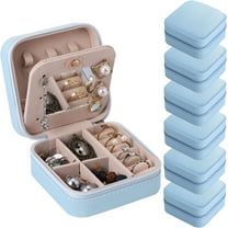 Lsupdaol Bridesmaid Gifts Jewelry Box with Mirror, PU Leather Small Travel Jewelry Case Organizer Storage for Women Girls