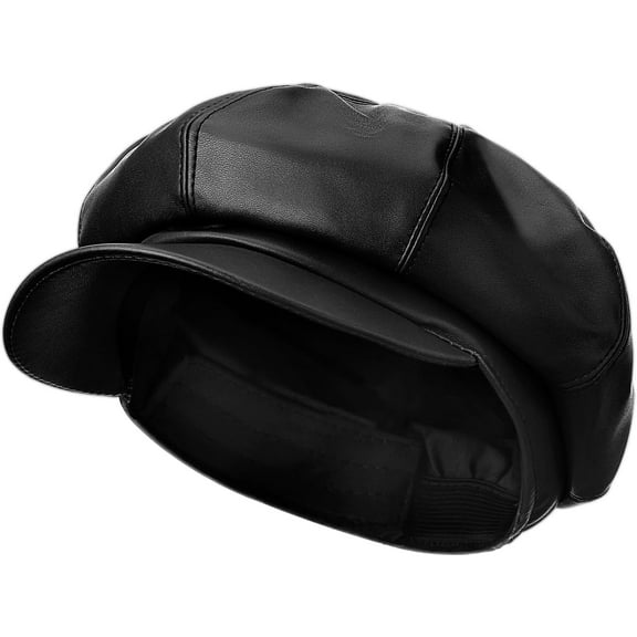 Lsupdaol Gatsby Newsboy Caps for Women 8 Panel PU Leather Apple Cap Vintage Beret Hat Gatsbie Hat for Women Gift