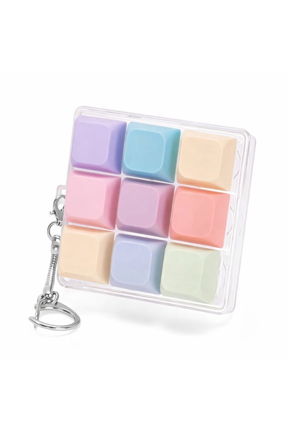 Keyboard Fidget Toy Handheld Clicky Fidget Keyboard with Keychain Detachable Mechanical Clicker Adult Stress Relief Gifts for Leisure Moments (Style A)