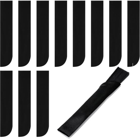 Lsupdaol Large Clack Fan Bags Folding Pouch Sleeves Velvet Drawstrings Bags Holder Gift Wrap Protector for Line Dancing Rave Festival Wedding Travel Party, Fan Not Included(12 Pcs,1.8 x 9 Inch)