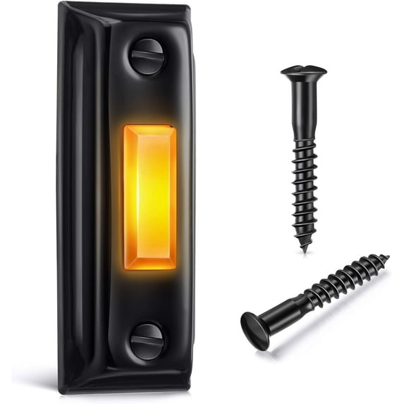 Lsupdaol Metal Doorbell Push Button, Heavy Duty Metal Door Bell Wired Button LED Lighted Wall Mounted Doorbell Push Buttons for Home, Universal Garage Door Opener Switch (Black)