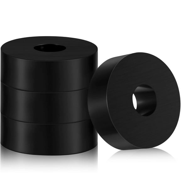 Lsupdaol Multi Purpose Rubber Spacer 1 OD x 3/8 ID x 1/2 Inch Thickness Black Round Rubber Washers Anti Vibration Bushings Spacers Washers for Home and Car Accessories(4 Pcs)