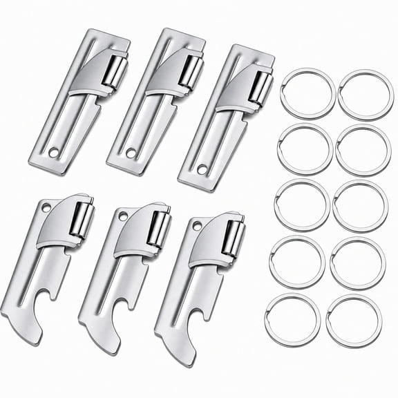 Lsupdaol 6 Pcs P38 Camping Can Openers 2 Styles Stainless Steel Portable Survival Opener with Key Ring