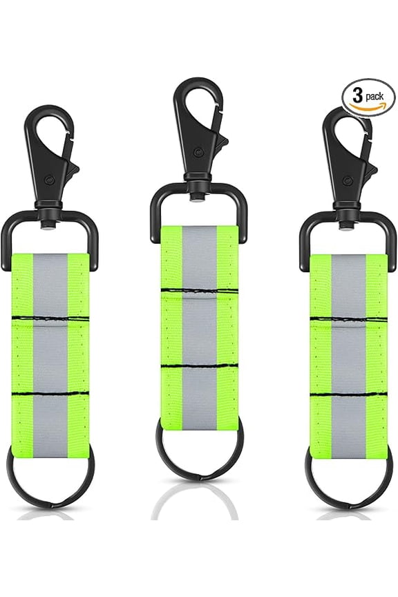 Reflective Firefighter Keychain with Reflective Patch Holder Ring Heavy Duty Swivel Snap Hook Firefighter Accessories (6 Pcs)
