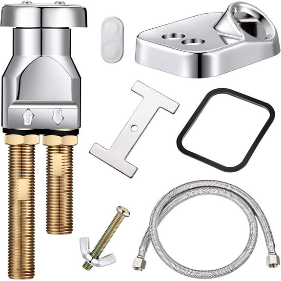 Lsupdaol Shampoo Bowl Vacuum Breaker Kit, Hardware Handle, 7 Pcs Stainless Steel, Chromium Plated Brass, 31 inches, for Salon Sink Parts Replacement