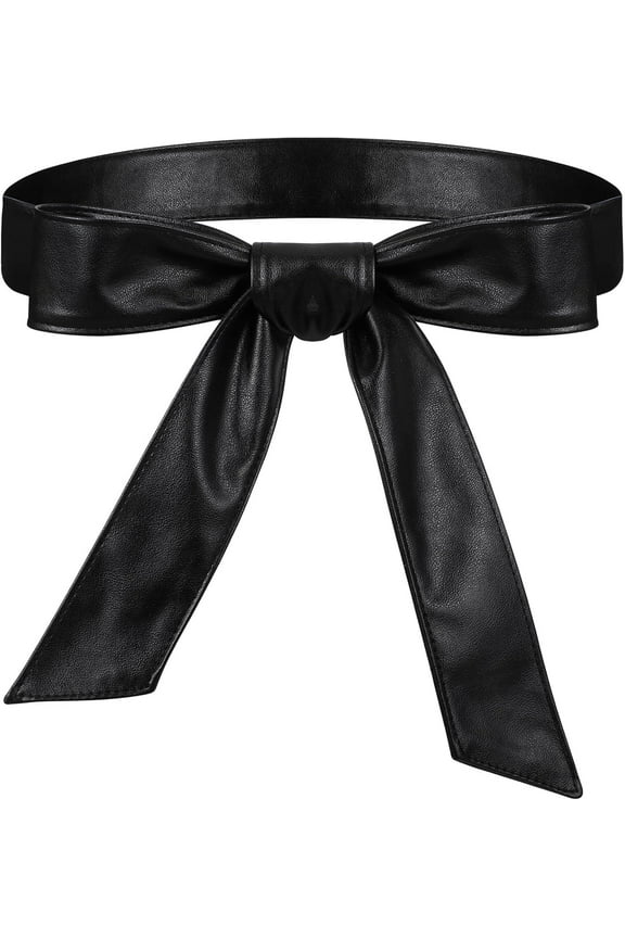 Women Leather Wrap Belt Obi Waist Fashion Tie Belt PU Sash for Dress Coat 1.85 Wide