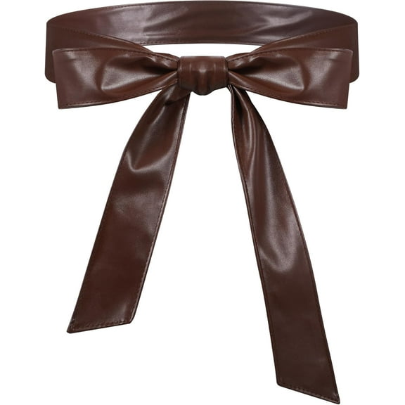 Lsupdaol Women Leather Wrap Belt Obi Waist Fashion Tie Belt PU Sash for Dress Coat 1.85 Wide