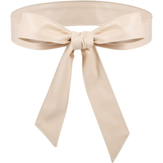 Lsupdaol Women Leather Wrap Belt Obi Waist Fashion Tie Belt PU Sash for Dress Coat 1.85 Wide