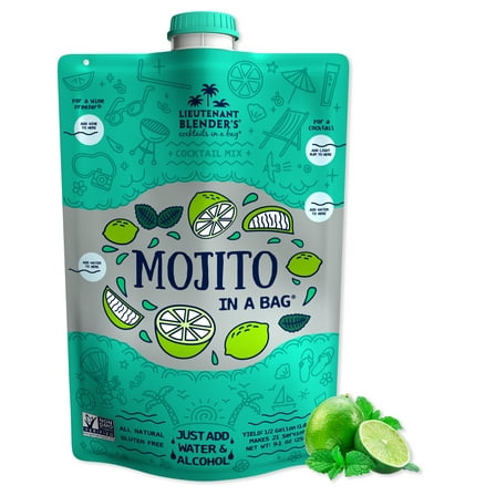 Lt. Blender's Mojito in a Bag - Cocktail Mixer - Makes 1/2 Gallon of Mojito Mix