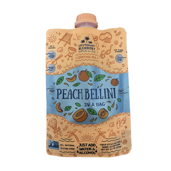 Lt. Blender's Peach Bellini in a Bag Cocktail Mix, Non-GMO, 3 Pack