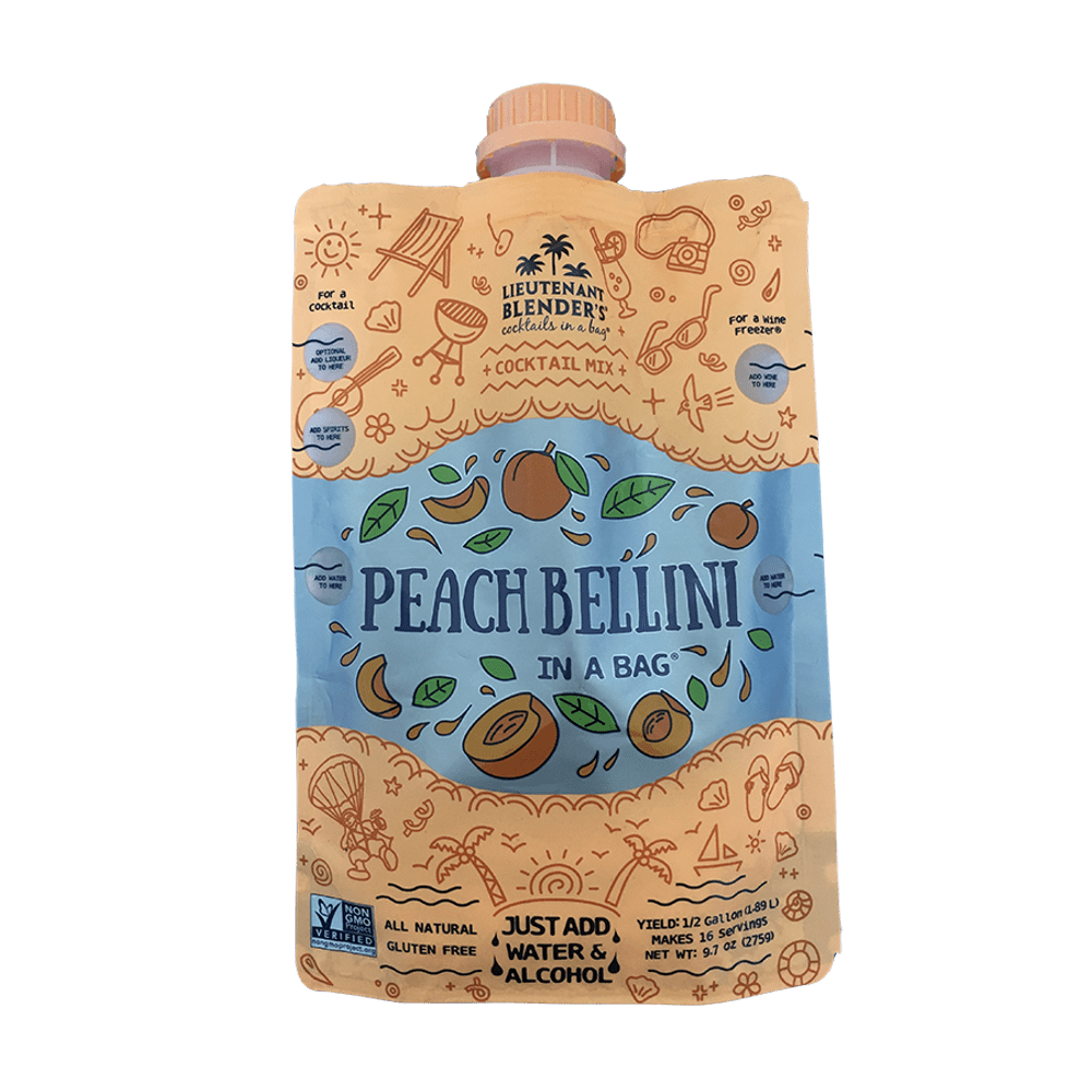 Lt. Blender's Peach Bellini in a Bag Cocktail Mix, NonGMO, 5 Pack