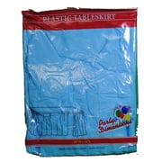 Lt Blue Plastic Table Skirt 29" x 14' Rectangular Party