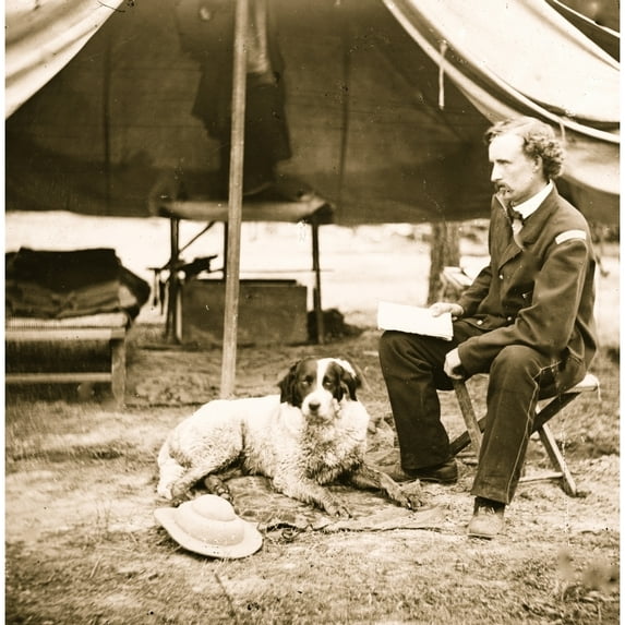Lt. George A. Custer with dog Poster Print (18 x 24)
