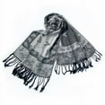 thumbnail image 1 of Lt-Grey Big Butterfly & Flower Elegant Exquisitely Soft Tassel Ends Pashmina/Shawl/Scarf, 1 of 1