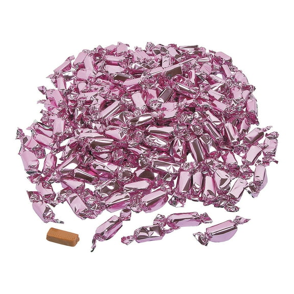 Lt Pink Foil Wrapped Caramels (2Lb) - Edibles - 189 Pieces