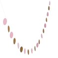thumbnail image 1 of Lt. Pink/Gold Glitter Circle Garland - Party Decor - 1 Piece, 1 of 1