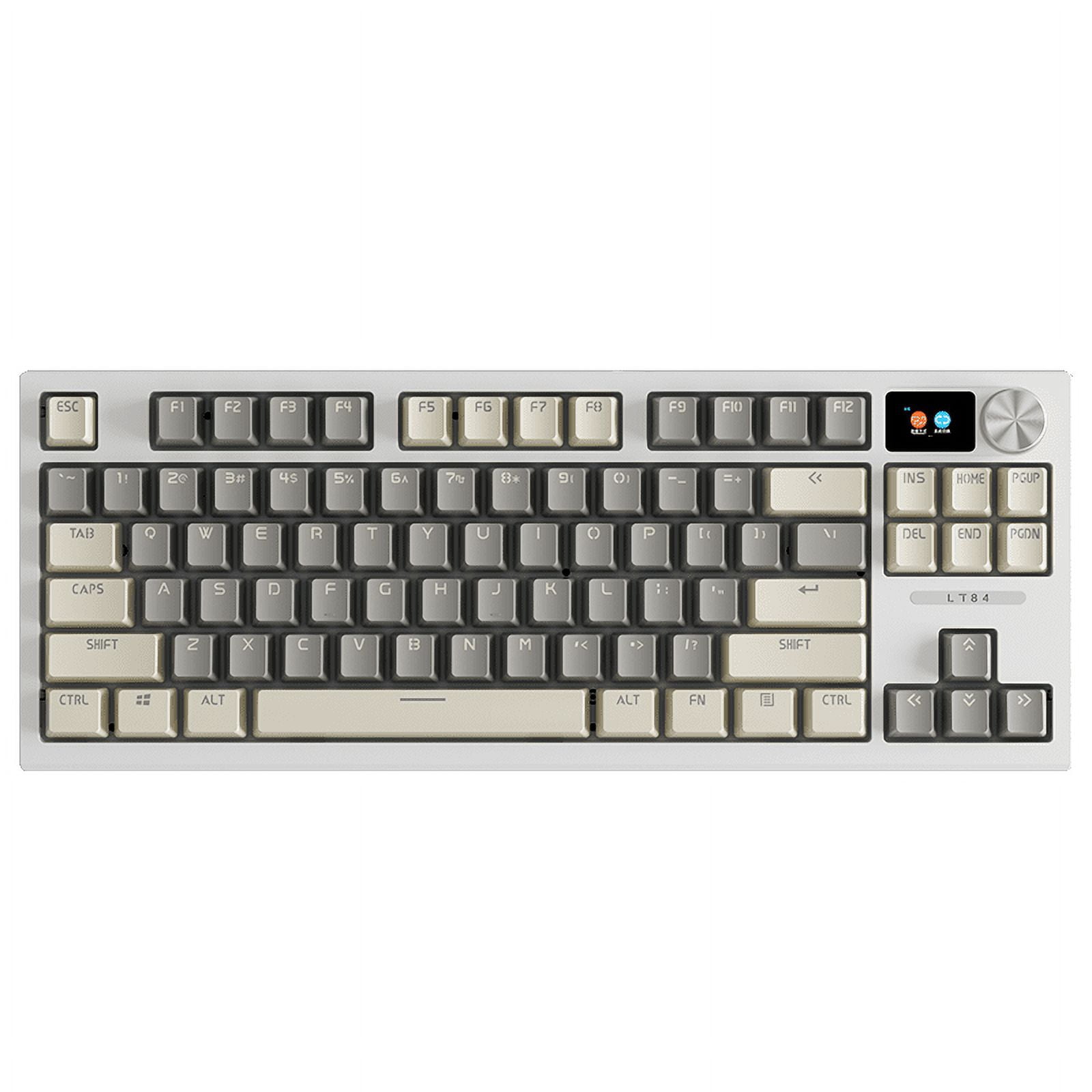 NOBRAND Lt84 Backlit Keys Bluetooth Mechanical Gaming Keyboard with Data Cable, White