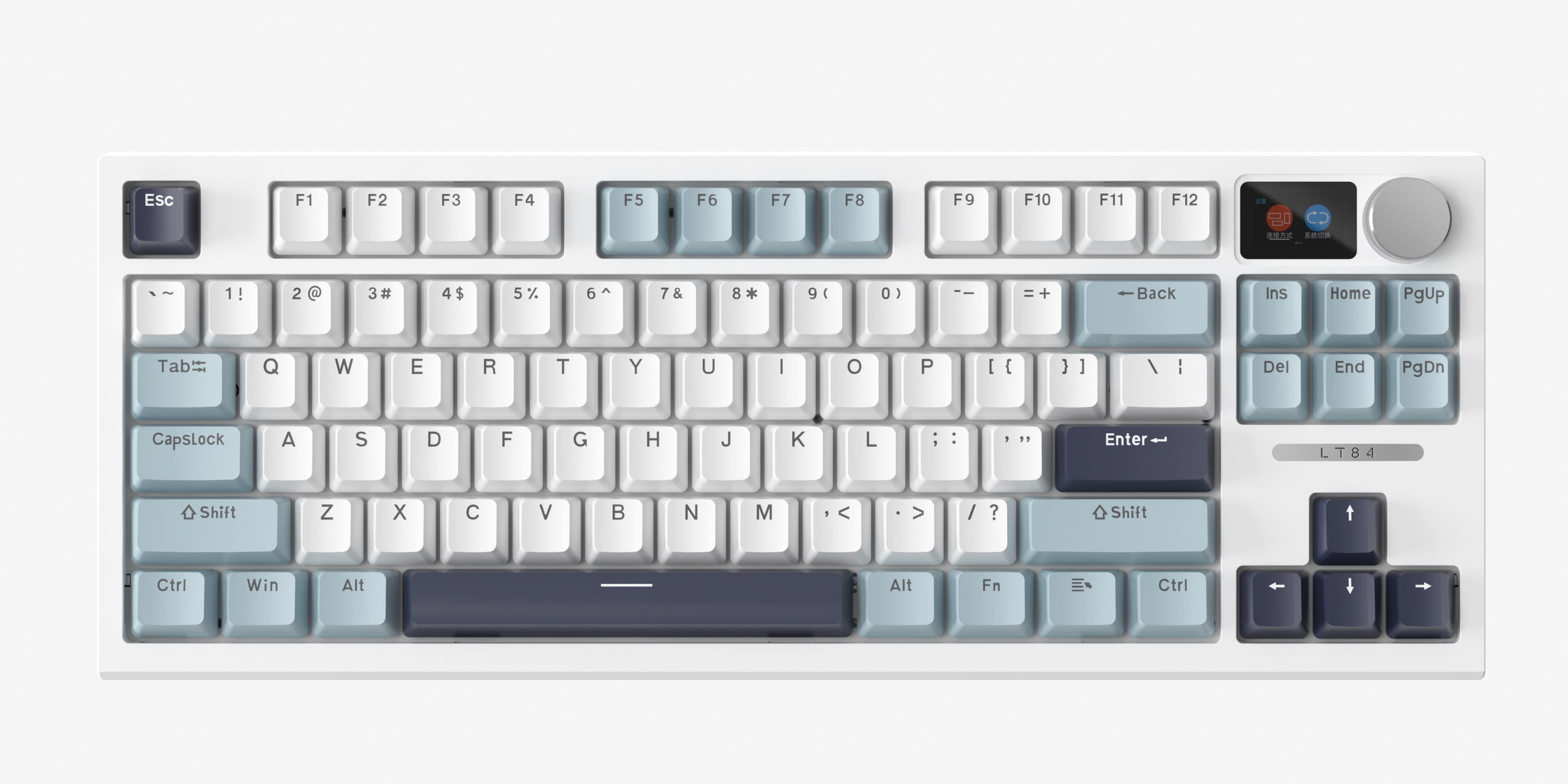 Lt84 Three-Mold 2.4G Wireless Bluetooth Mechanical Keyboard Customized Three-Mold Green Axis E-Sports Games Keyboard