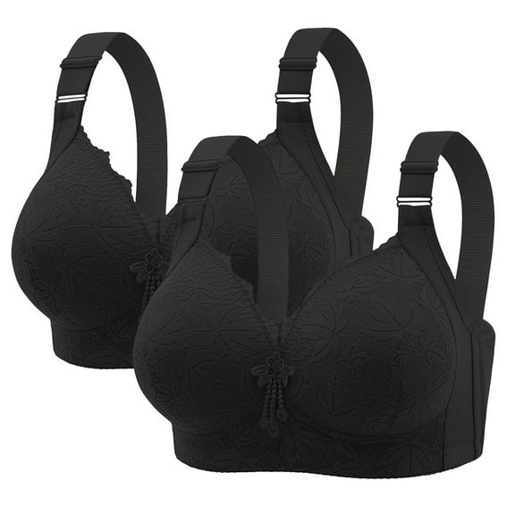 Ltctricy 2 Pack Plus Size Push up Bras for Women Breathable No Underwire Bralettes Full Coverage Everyday Bras