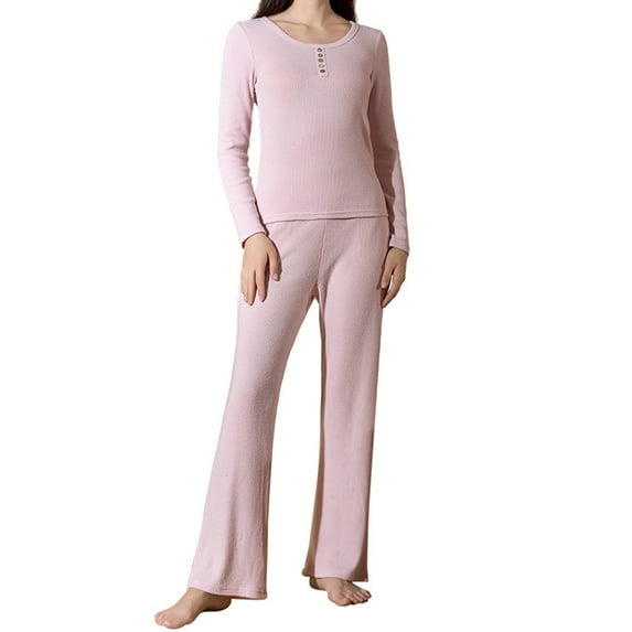 Ltctricy 2 Piece Lounge Outfits for Women Casual Crewneck Long Sleeve Tops and Wide Leg Pants Loungewear Sets Homewear