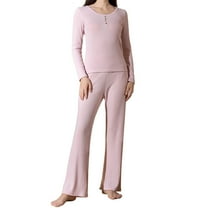 Ltctricy 2 Piece Lounge Outfits for Women Casual Crewneck Long Sleeve Tops and Wide Leg Pants Loungewear Sets Homewear