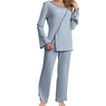 thumbnail image 1 of Ltctricy 2 Piece Pajamas Outfits for Women Comfy Long Sleeve Tops and Wide Leg Pants Loungewear Set Sleepwear Homewear, 1 of 7