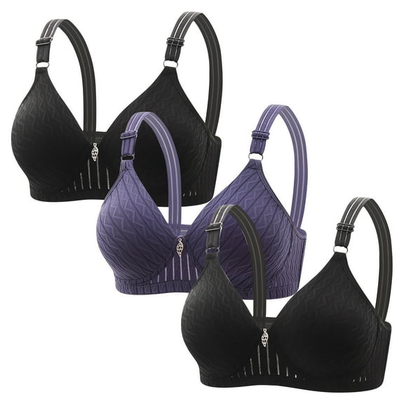 Ltctricy 3 PC Womens Push up Bras No Underwire Bralettes Comfortable Breathable Full Coverage Everyday Bras