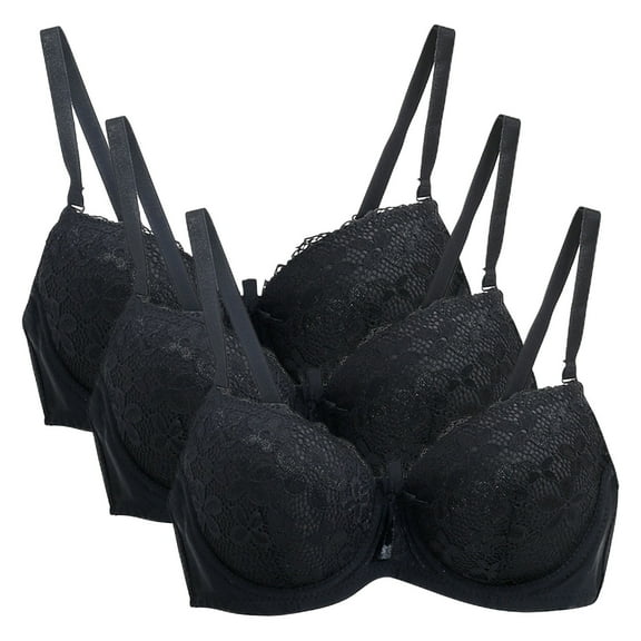 Ltctricy 3 Pack Push up Bra for Women Lace Breathable Bralettes with Support and Lift Comfort Everyday Bras