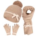 thumbnail image 1 of Ltctricy 3 Piece Men's Women's Winter Warm Sets Comfort Beanie Hat Knitted Scarf Solid Color Gloves Unisex Outfits, 1 of 4